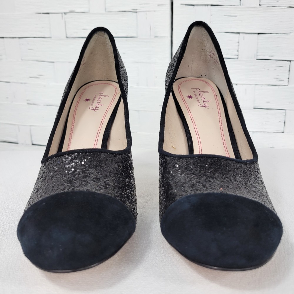 Plenty by Tracy Reese Ramona Glitter and Suede Cap Toe Pumps Heels  size 8 - Picture 3 of 11